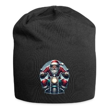 Motorrad Weihnachtsmann Biker Weihnachten - Jersey-Beanie - Schwarz - Vorne