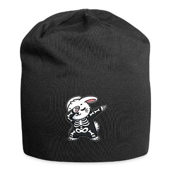 Halloween Rabbit Skeleton Cute Bunny - Jersey Beanie - black - Front