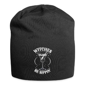 Halloween Women Witches Alcohol Girls Night Out Funny - Jersey Beanie - black - Front