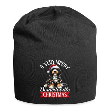 Bernedoodle Chien de Noël Race A Very Merry - Bonnet en jersey - noir - Devant