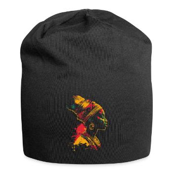 Farbenfrohes Heritage Black History Month Profil - Jersey-Beanie - Schwarz - Vorne