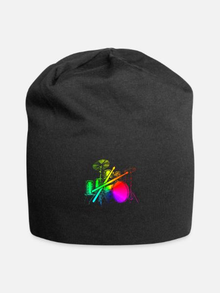 Tambours Tambours Baguette Batteur Musique Groupe Rock - Bonnet en jersey - noir