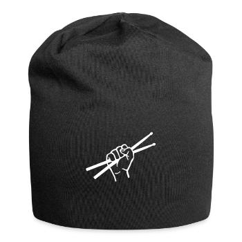 Schlagzeug Drums Drumstick Drummer Musik Band Rock - Jersey-Beanie - Schwarz - Vorne