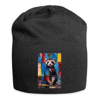 Frettchen - Jersey-Beanie - Schwarz - Vorne