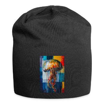 Qualle - Jersey-Beanie - Schwarz - Vorne