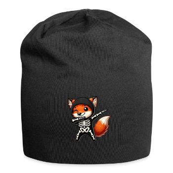Fuchs Halloween Skelett Kinder Frauen Männer Fuchs - Jersey-Beanie - Schwarz - Vorne