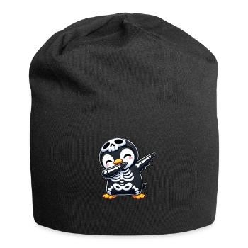 Penguin Halloween Skeleton Kids Women Men - Jersey Beanie - black - Front