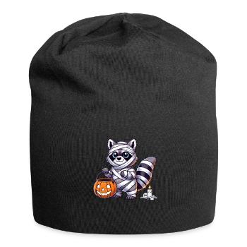 Waschbär Halloween Mumie Kinder Frauen Männer - Jersey-Beanie - Schwarz - Vorne