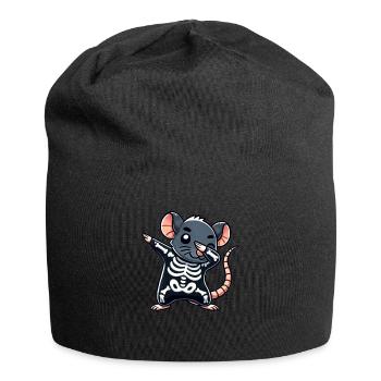 Rat Halloween Squelette Enfants Femmes Hommes Rat - Bonnet en jersey - noir - Devant