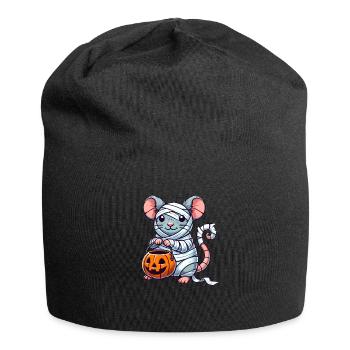 Rat Halloween Mummy Kids Women Men Mouse - Jersey Beanie - black - Front