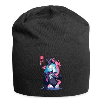 Samouraï Oni Yokai Esthétique Style Vaporwave - Bonnet en jersey - noir - Devant