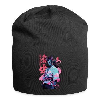 Samouraï Oni Yokai Esthétique Style Vaporwave - Bonnet en jersey - noir - Devant
