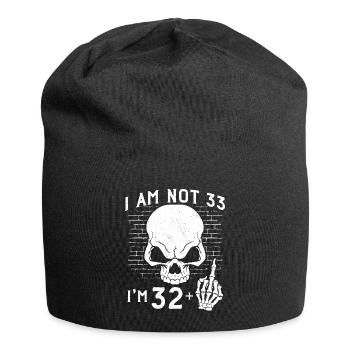 I Am 32 Plus Middle Finger - 33rd Birthday - Jersey Beanie - black - Front