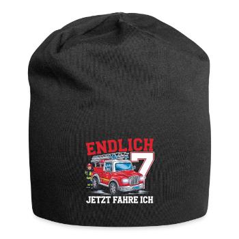 Endlich 7 Jetzt Fahre Ich Feuerwehr - Jersey-Beanie - Schwarz - Vorne