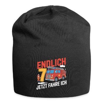 Endlich 7 Jetzt Fahre Ich Feuerwehr - Jersey-Beanie - Schwarz - Vorne