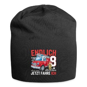 Endlich 8 Jetzt Fahre Ich Feuerwehr - Jersey-Beanie - Schwarz - Vorne