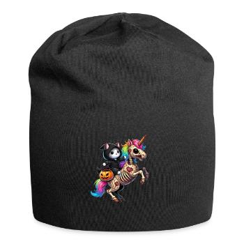 Zombiecorn Cat Halloween Grim Reaper - Jersey Beanie - black - Front