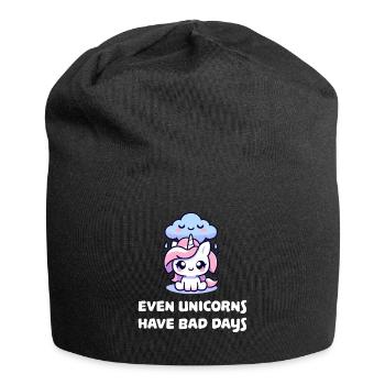 even unicorns have bad days - Jersey-Beanie - Schwarz - Vorne