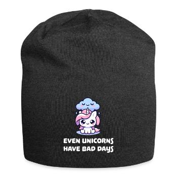 even unicorns have bad days - Jersey Beanie - charcoal grey - Front