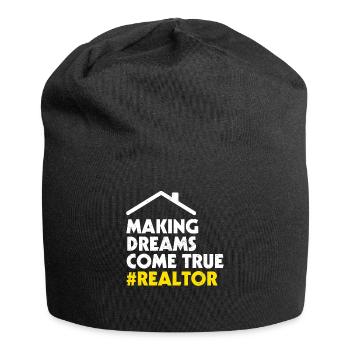 Immobilienmakler - Jersey-Beanie - Schwarz - Vorne