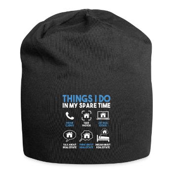 Immobilienmakler - Jersey-Beanie - Schwarz - Vorne