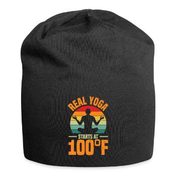 Heat things up with our "real yoga" - Jersey Beanie - black - Front