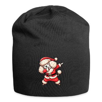 Christmas Poodle Elf Funny Poodle Lover - Jersey Beanie - black - Front