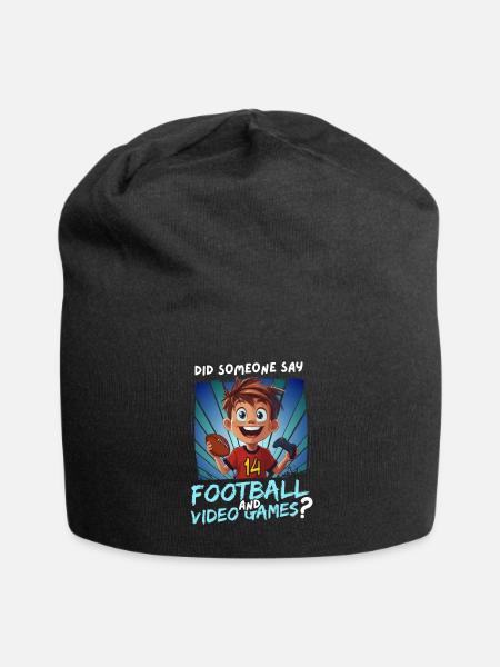 14. Geburtstag Football und Gaming für 14 Jährige - Jersey-Beanie - Schwarz