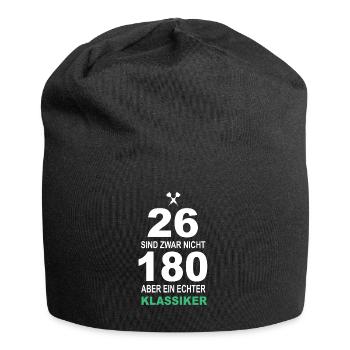 Dart Geschenk Dartboard Dartspieler Bullseye - Jersey-Beanie - Schwarz - Vorne