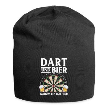 Dart Geschenk Dartboard Dartspieler Bullseye - Jersey-Beanie - Schwarz - Vorne