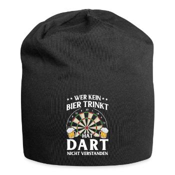 Dart Geschenk Dartboard Dartspieler Bullseye - Jersey-Beanie - Schwarz - Vorne