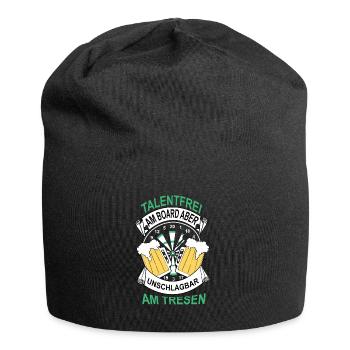 Dart Geschenk Dartboard Dartspieler Bullseye - Jersey-Beanie - Schwarz - Vorne