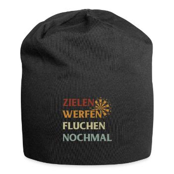Dart Geschenk Dartboard Dartspieler Bullseye - Jersey-Beanie - Schwarz - Vorne