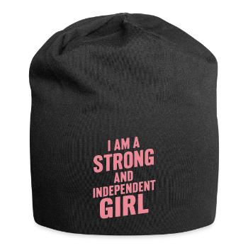 Je suis une fille forte et indépendante - Bonnet en jersey - noir - Devant