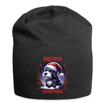 Père Noël Chien Noël Hommes et femmes - Bonnet en jersey - noir - Devant
