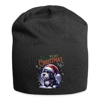 Père Noël Chien Noël Hommes et femmes - Bonnet en jersey - noir - Devant