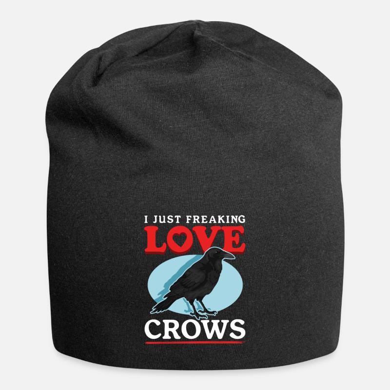 Krähen schwarze Raben Vögel Geschenke - Jersey-Beanie - Schwarz