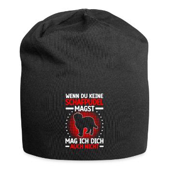 Schafpudel mag dich auch nicht Hütepudel - Jersey-Beanie - Schwarz - Vorne