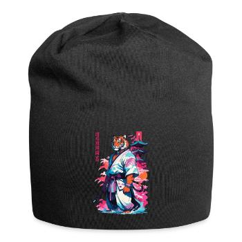 Tiger Yokai Vaporwave Aesthetic Samurai Kunst - Jersey-Beanie - Schwarz - Vorne