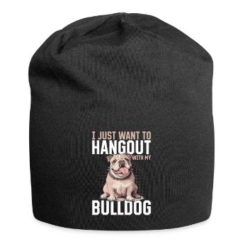 Bouledogue anglais Race de chien Je veux juste sortir - Bonnet en jersey - noir - Devant