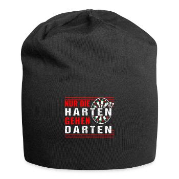 Dart Geschenk Dartboard Dartspieler Bullseye - Jersey-Beanie - Schwarz - Vorne