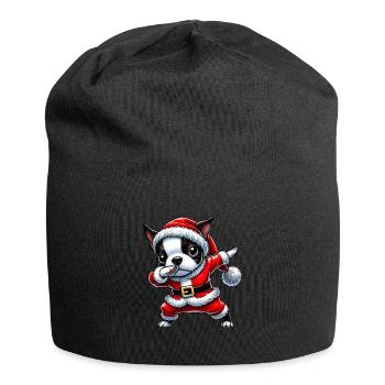 Christmas Boston Terrier Santa Claus - Jersey Beanie - black - Front
