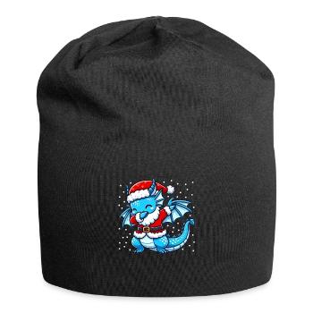 Christmas Dragon Santa Claus Funny Dragon - Jersey Beanie - black - Front