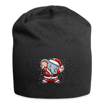 Noël éléphant Père Noël drôle - Bonnet en jersey - noir - Devant
