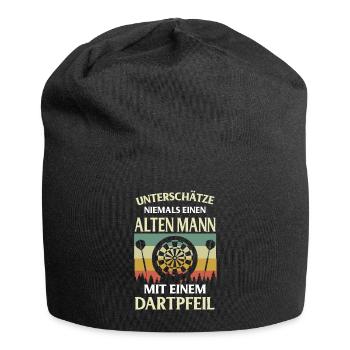 Dart Geschenk Dartboard Dartspieler Bullseye - Jersey-Beanie - Schwarz - Vorne