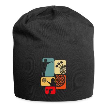 Dart Geschenk Dartboard Dartspieler Bullseye - Jersey-Beanie - Schwarz - Vorne