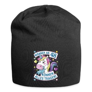 Männer Ab 48 Können Alles Tragen Zum 48.Geburtstag - Jersey-Beanie - Schwarz - Vorne