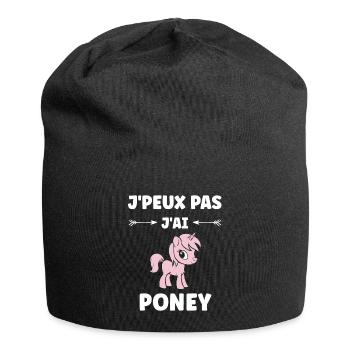 Humour poney - Bonnet en jersey - noir - Devant