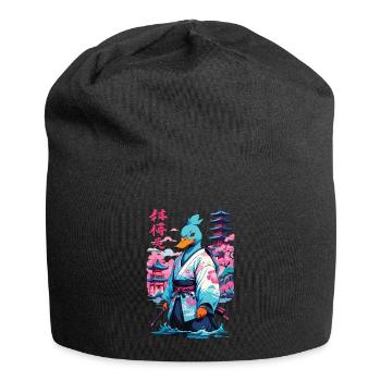 Samurai Duck Aesthetic Vaporwave Style Japanese - Jersey Beanie - black - Front
