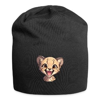 Cheetah Geparde Gepard - Jersey-Beanie - Schwarz - Vorne